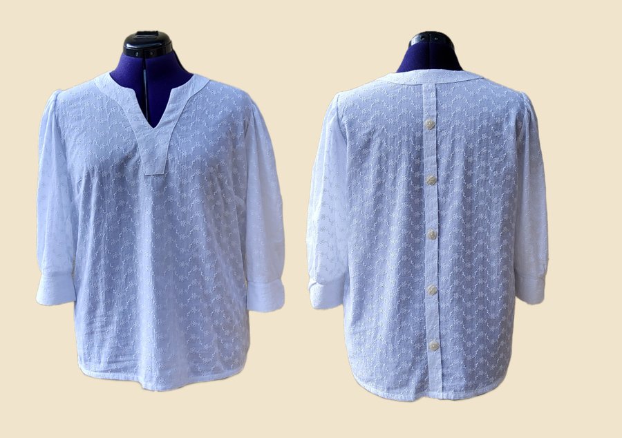 Bluse mit Lochstickerei „Rachel“