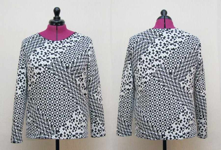 Shirt mit U Boot-Ausschnitt aus Crepe Jersey