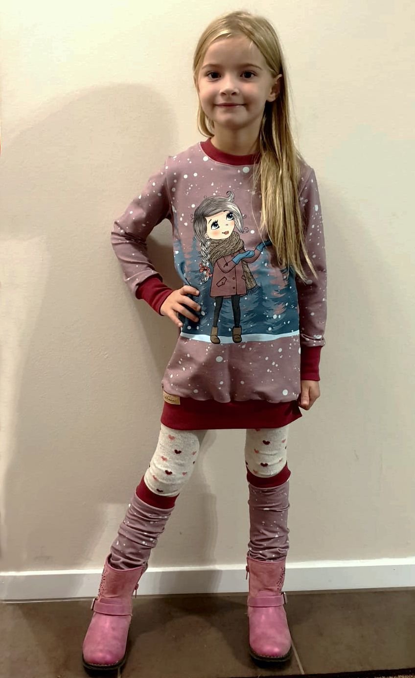 Shirt mit Paneeldruck und passenden Stulpen