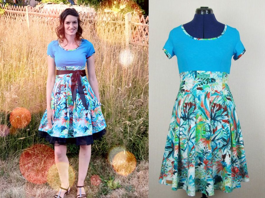 Kleid mit Kellerfalte