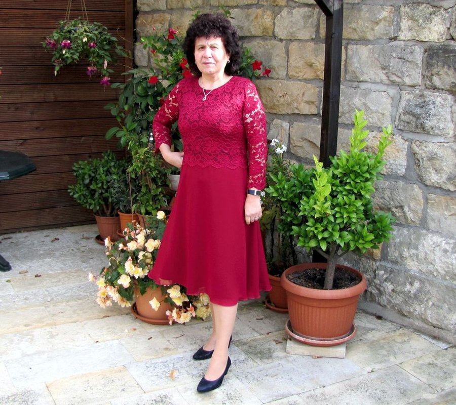 Kleid aud Georgette und Chiffon