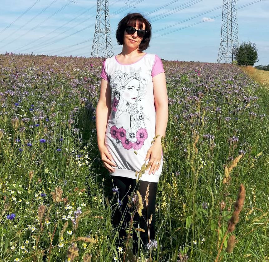 Longshirt mit Paneeldruck