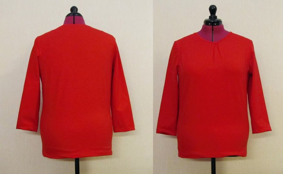 Basic-Shirt mit Raffung aus Baumwolljersey