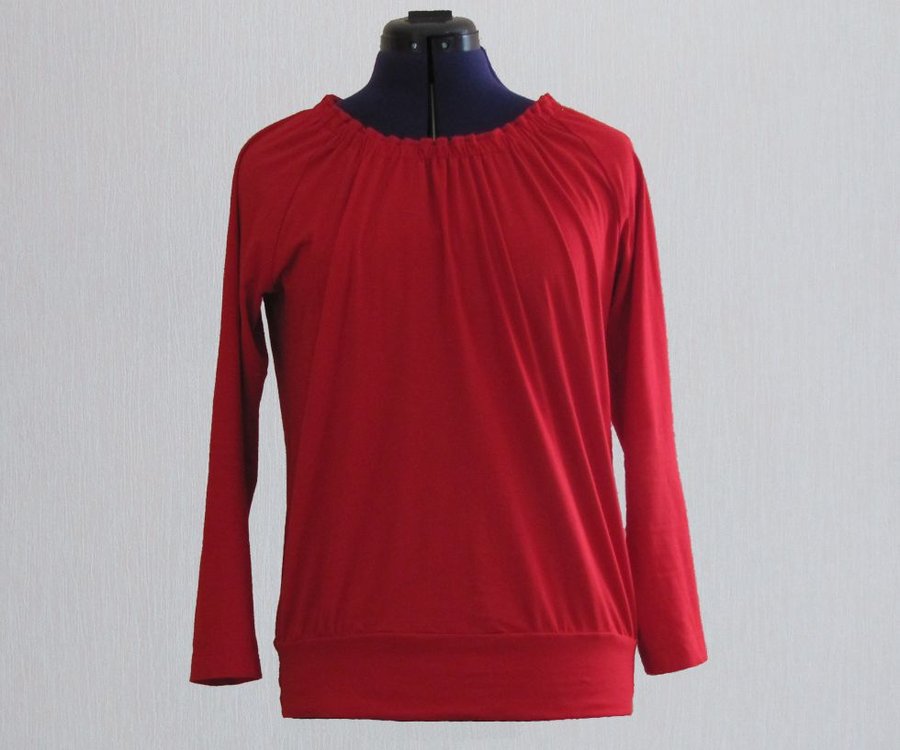 gerafftes T-Shirt aus Viskosejersey