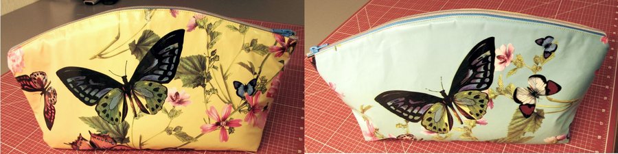 Kosmetiktasche aus Wachstuch