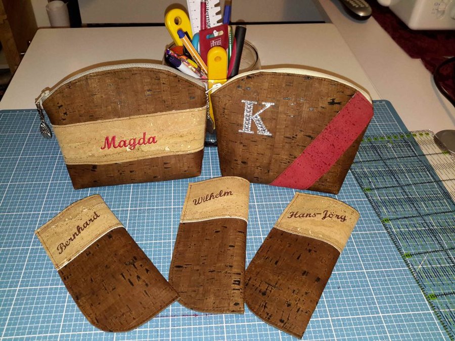 Tasche und Brillenetui aus Korkleder